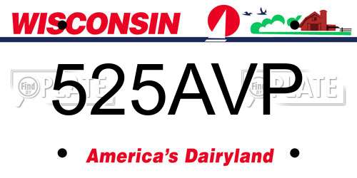 525AVP Wisconsin License Plate