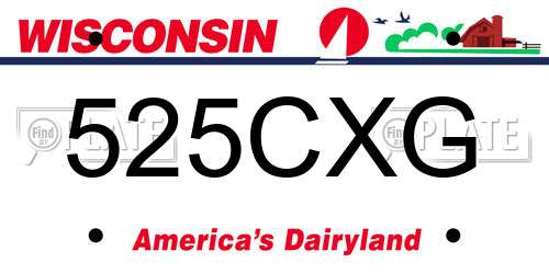 525CXG Wisconsin License Plate