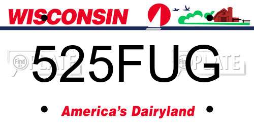 525FUG Wisconsin License Plate