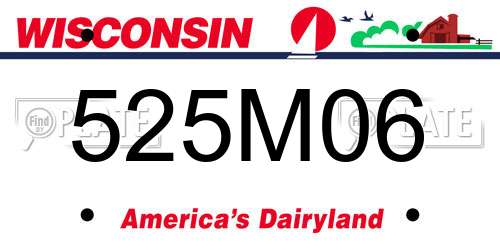 525M06 Wisconsin License Plate