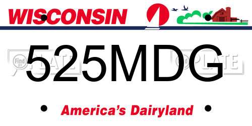 525MDG Wisconsin License Plate