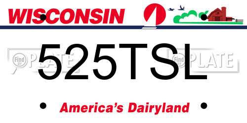 525TSL Wisconsin License Plate