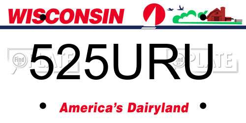525URU Wisconsin License Plate
