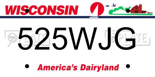 525WJG Wisconsin License Plate