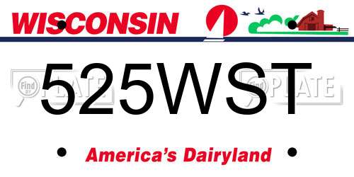 525WST Wisconsin License Plate