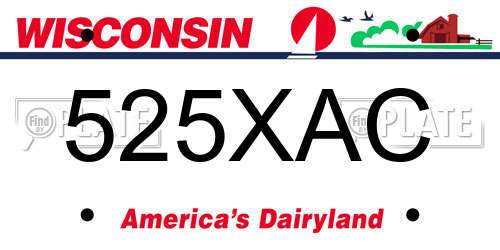 525XAC Wisconsin License Plate