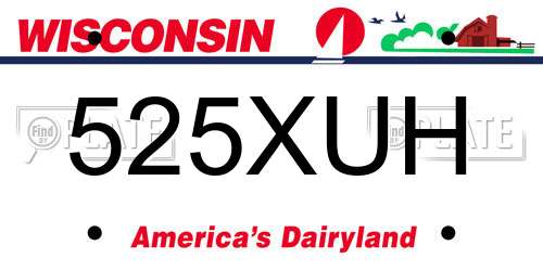 525XUH Wisconsin License Plate