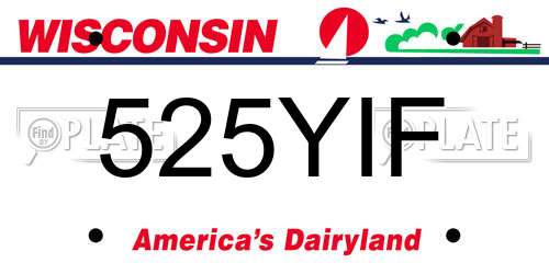 525YIF Wisconsin License Plate