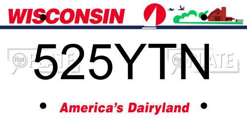 525YTN Wisconsin License Plate