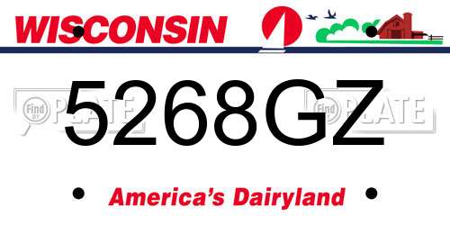 5268GZ Wisconsin License Plate