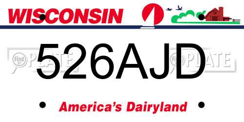 526AJD Wisconsin License Plate