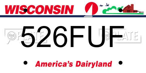 526FUF Wisconsin License Plate