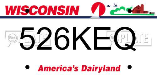 526KEQ Wisconsin License Plate