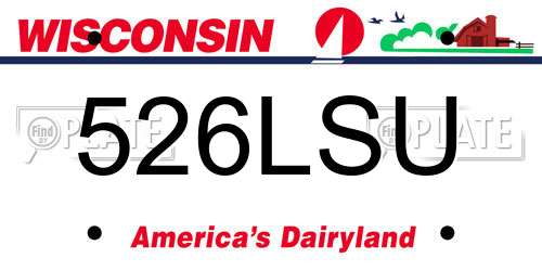 526LSU Wisconsin License Plate