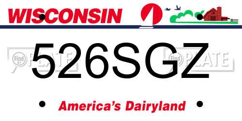 526SGZ Wisconsin License Plate