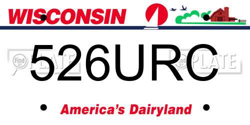526URC Wisconsin License Plate