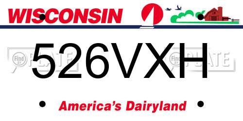 526VXH Wisconsin License Plate