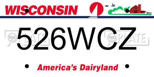 526WCZ Wisconsin License Plate