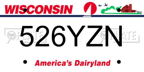 526YZN Wisconsin License Plate