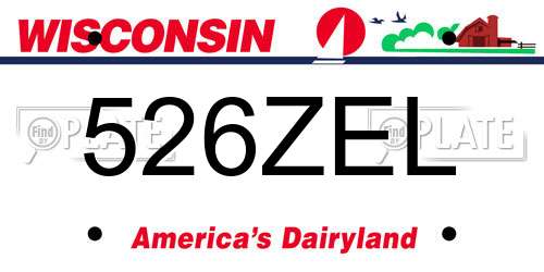 526ZEL Wisconsin License Plate