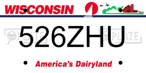 526ZHU Wisconsin License Plate