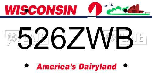 526ZWB Wisconsin License Plate