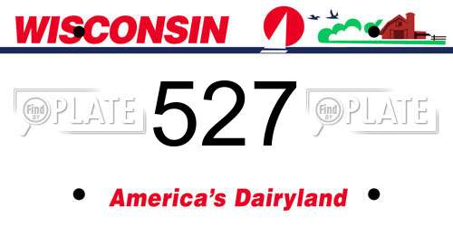 527 Wisconsin License Plate