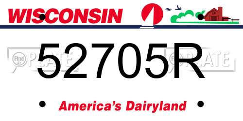 52705R Wisconsin License Plate