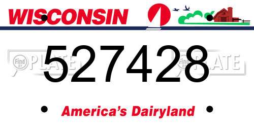 527428 Wisconsin License Plate
