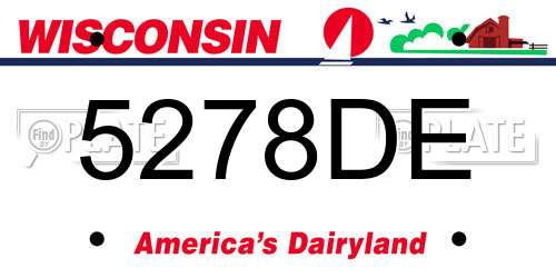 5278DE Wisconsin License Plate