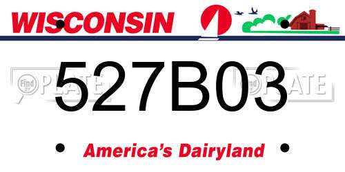 527B03 Wisconsin License Plate