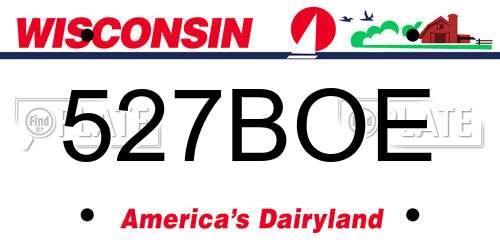 527BOE Wisconsin License Plate