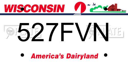 527FVN Wisconsin License Plate