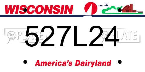 527L24 Wisconsin License Plate