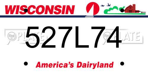 527L74 Wisconsin License Plate