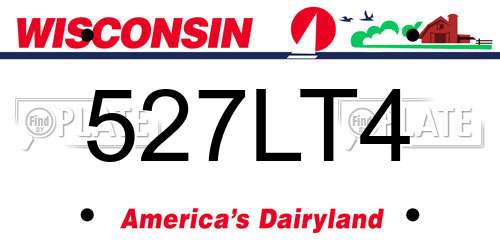 527LT4 Wisconsin License Plate