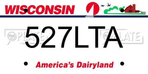 527LTA Wisconsin License Plate