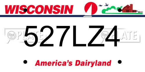 527LZ4 Wisconsin License Plate