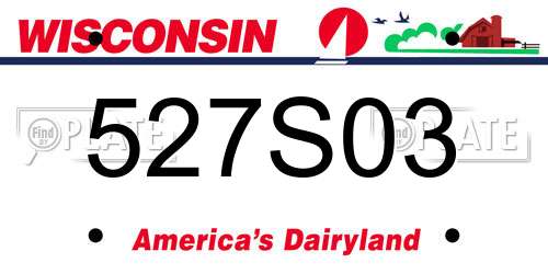 527S03 Wisconsin License Plate