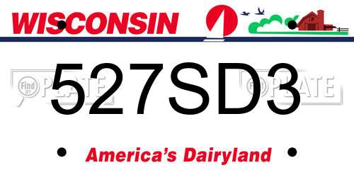 527SD3 Wisconsin License Plate