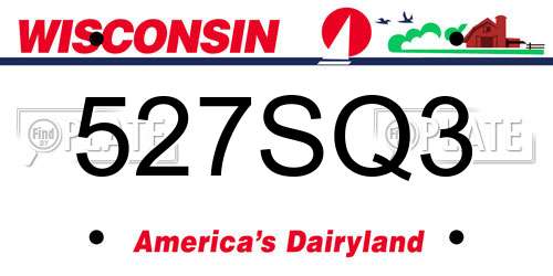 527SQ3 Wisconsin License Plate