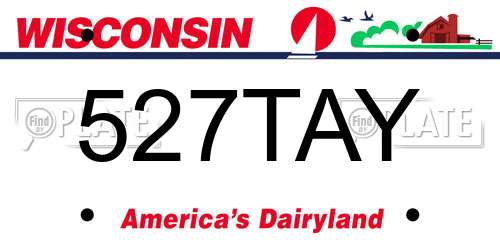 527TAY Wisconsin License Plate