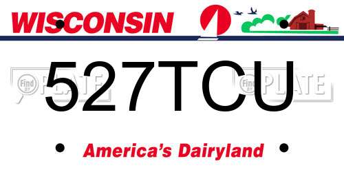 527TCU Wisconsin License Plate
