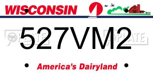 527VM2 Wisconsin License Plate