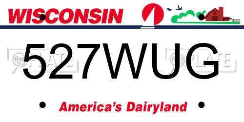 527WUG Wisconsin License Plate