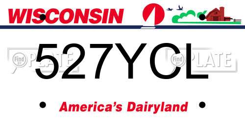 527YCL Wisconsin License Plate
