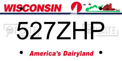 527ZHP Wisconsin License Plate