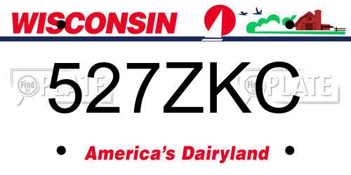 527ZKC Wisconsin License Plate