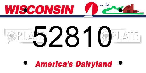 52810 Wisconsin License Plate