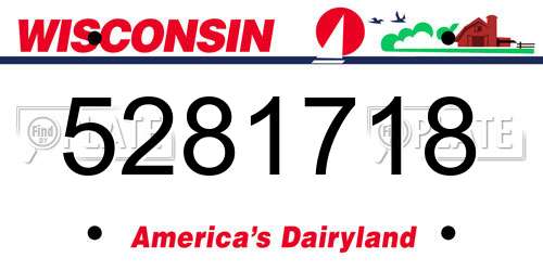 5281718 Wisconsin License Plate